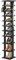 HOME BI 10-Tier Vertical Shoe Rack, Corner Shoe Tower, Slim Shoe Organizer with Two Hanging Hooks, Wooden Shoe Storage Stand for Entryway, Hallway, Closet, Black