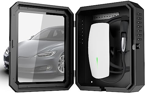 Charger Box for Tesla Gen 3, Outdoor Wall Charger Cover for Tesla Accessories, Rainproof Dustproof Wall Connector Charging Cable Organizer Tesla Charger Lock Box