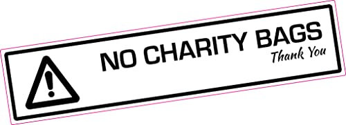 Printwhizz Ltd No Charity Bags - Front Door or Letterbox Vinyl Sticker 200x45mm