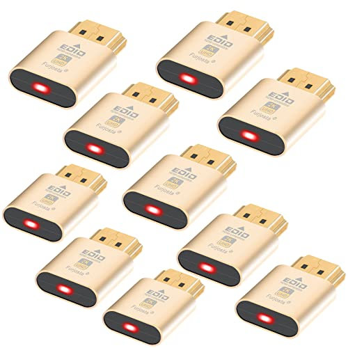 Furjosta Dummy Plug Headless Ghost Display Emulator Premium Aluminum PC HDMI-Compatible?Fit Headless-1920x1080 New 4RD@60Hz? 2K-10P