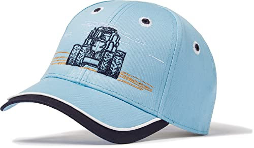 Kinder Cap : Feld Traktor - Basecap Kappe Jungs Kappe Mütze Trecker Traktor Bulldog Jungen Sport Mütze (Light Blue/Navy)