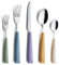 ANNOVA 20PCS Flatware Set Stainless Steel Silverware/Cutlery Set With Colored Handles Comfortable to Hold (20 Pieces, Mixed Morandi)