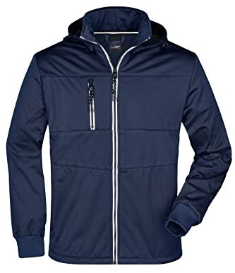 James & Nicholson Herren Softshelljacke maritim - Funktionale Softshell Jacke mit vielen Extras | Farbe: navy/navy/white | Grösse: XL