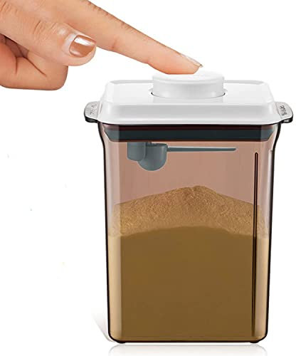 2.3L Milchpulver Aufbewahrung, Tragbarer Versiegelter Milchpulver Kasten, Milchpulver Behälter mit Löffel, Einhandbedienung, Anti-UV, zur Aufbewahrung Milchpulver, Lebensmitteln