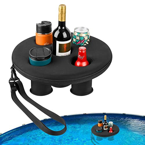Bexdug Pool Drink Holder Floats | Hot Tub Drink Tray with 5 Holes | Floating Spa Hot Tub Drink Tray for Pool, Beach Float, Beach Leisure Cup Holder