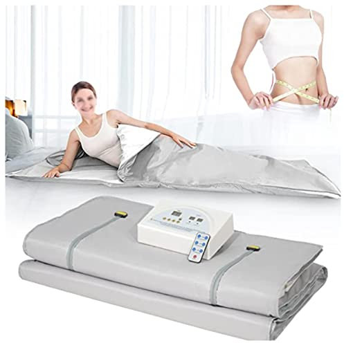 Higher Dose Infrared Sauna Blanket, Body Slimming Detox, Professional Therapy Sweating Sauna Bed Stress Pain Relief with Sleeves, Silver