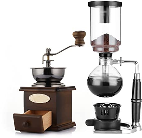 JITEM Cafetera sifón cafetera de estilo japonés de vidrio al vacío, sifón, percoladores, 3-5 tazas de vidrio, sifón de mesa, cafetera para café o té