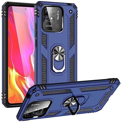 CoolGadget Outdoor Handyhülle für Xiaomi Redmi 10C Outdoor Case, Defender-Design mit stoßfestem Rundumschutz und Ringhalter, kompatibel mit Xiaomi Redmi 10C (6,54 Zoll), Blau
