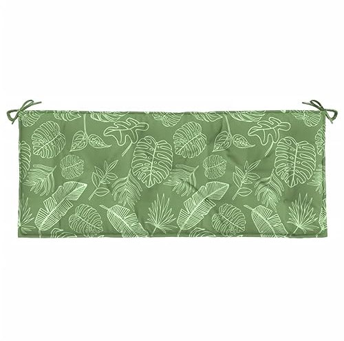 Tidyard Gartenbank Auflage, Bankauflage Sitzkissen Outdoor, Polsterauflage Auflage für Gartenbank, Bankpolster Bankkissen, Blattmuster 120x50x7 cm Stoff