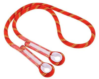 tieedhfu 5mm Durable Rock Climbing Knotted Pre-sewn Eye-to-Eye Prusik Loop Cord Rope, Orange, 120CM