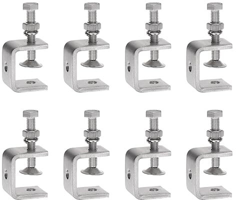 uxcell 8Pcs Stainless Steel C Clamps Mini 1.18 Wide Jaw Opening Small Metal U Clamp for Woodworking Welding Building Household Mounting