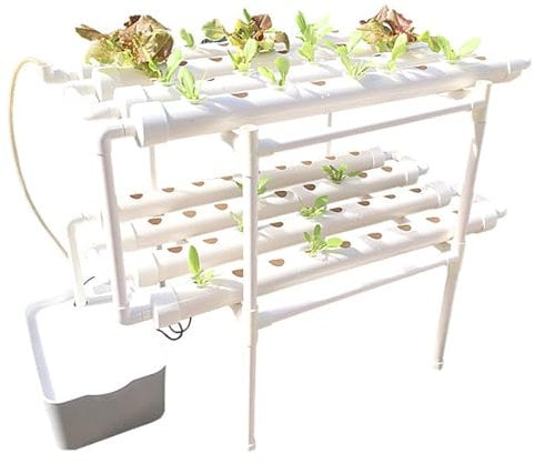 KEESUNG Hydroponic Grow Kits, 72 Löcher 8 Rohre 2 Layer Vertikale Konstruktion Plant Vegetable Hydrokultur Garten Terrasse Hydroponische Anzuchtsets Systeme für Gemüse,Blumen