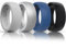 King Will Domed Silicone Rings for Men - Comfortable and Breathable Mens Wedding Bands in Silver Gray Blue Black - 8.5mm Wide Rubber Wedding Bands for Men - Perfect for Active Lifestyles 8