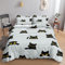 HOSIMA Bettwäsche-Set für Gestreifte Schwarze Katze für Erwachsene, Jungen und Mädchen,Gestreifte Schwarze Katze-Aufdruck, Bettbezug mit 2 Kissenbezügen (Gestreifte Schwarze Katze L)
