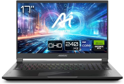 Gigabyte AORUS 17X AZG 2024 Gaming Laptop- 17.3 Inch, 240Hz QHD, i9-14900HX, RTX 4090 GPU, 32GB DDR5 5600MHz, 2x 1TB Gen4 SDD, Dolby Atmos, Windows 11 Home, 2 Year Warranty, AORUS 17X AZG-65UK665SH