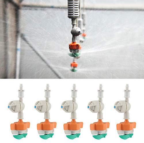 5 aspersores giratorios con rociador colgante antigoteo, cabezales de riego de micro goteo, accesorios de sistema de riego de jardín para riego de plántulas, patios, riego de flores