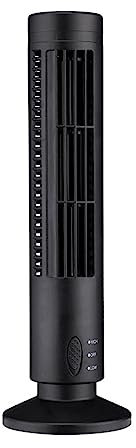 Ventilador De Torre con 2 Velocidades Y Modos De Viento, Ventilador De Suelo Sin Aspas, Mini Ventilador De Pie USB para Dormitorio, Sala De Estar, Oficina En Casa(Negro)