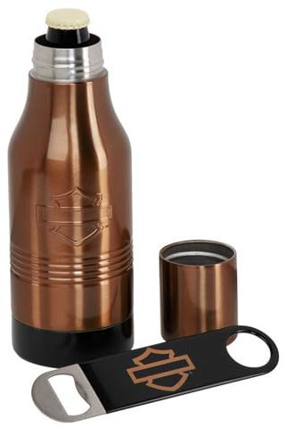 Harley-Davidson Refroidisseur de bouteille isotherme en acier inoxydable et ouvre-barre et bouclier