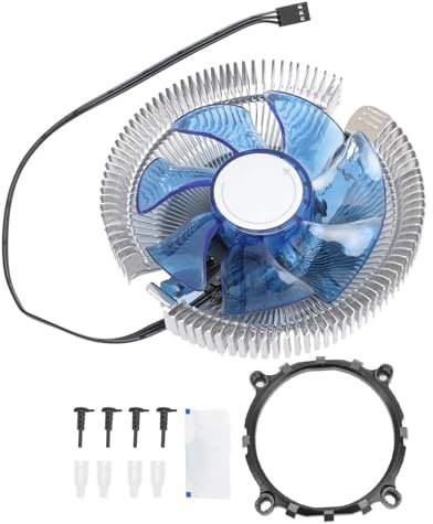 CPU Cooler, Blue Light CPU Radiator Fan CPU Cooling Fan for LGA 775 1155 1156 1200, for AM2 S 754 939 940