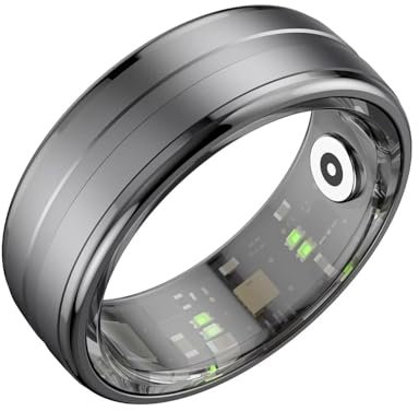 Smart Ring Schrittzähler Pulsmesser Schlaftracker Sport Fitness Tracker Smartringe für Herren Damen Smart Ring Android Smartring Fitnessring Gesundheitsring Herren Fitnesstracker Gold Schwarz