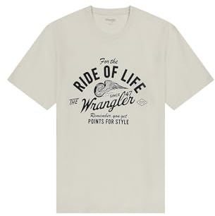 Wrangler Men's Short-Sleeved T-Shirt Regular Fit, Vintage White, L