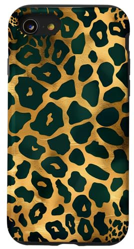 Hülle für iPhone SE (2020) / 7 / 8 Schwarzes Design Leopard Gepard Muster