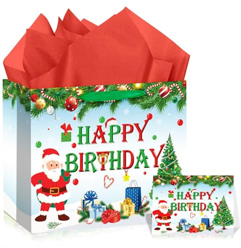 Wayyogh Frohe Weihnachten Happy Birthday Geschenktüten