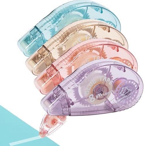 4 Pcs Glue Roller,Craft Double Sided Tape Dispenser Scrapbook Accessories Adhesive Glue Tape Double Sided Tape Dispenser Scrapbooking Supplies for School Home DIY Crafting Gift Wrapping Cards