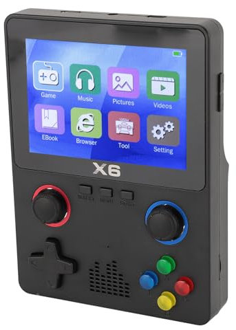 Console per Videogiochi Portatile retrò, Console per Videogiochi con Schermo IPS da 3,5 Pollici con Scheda di Memoria 32G, Doppi Joystick 3D, Supporta 11 Emulatori (BLACK)