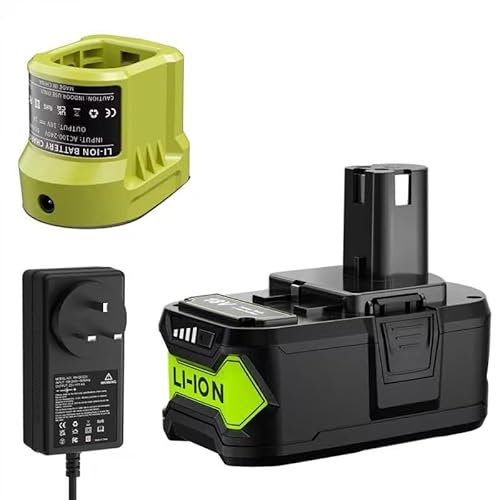 5000mAh/5.0Ah 18V P108 Replacement Battery + Split Charger for Ryobi One+ Battery, Compatible with P108 P104 P105 P106 P107 RB18L50 RB18L40 RB18L25 RB18L50 RB18L25 with LED Indicator
