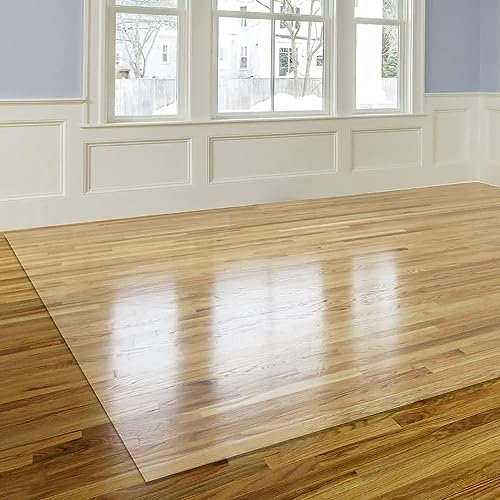 Tapis de protection rectangulaire transparent de 1,5 mm d'épaisseur pour plancher, verre, bureau et chaise de bureau en plastique, facile à nettoyer, robuste, transparent, 80 x 120 cm
