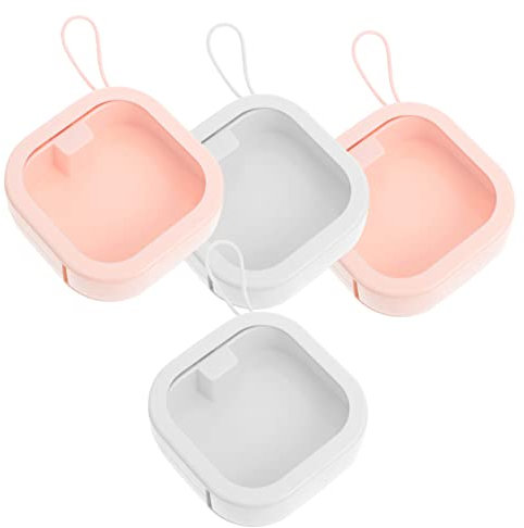Warmhm 4 Stück Sichtbare Haargummi Organizer mit Griff und Etui