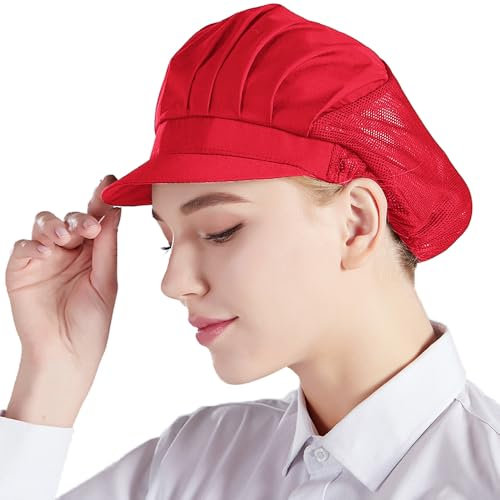 Nanxson 3Pcs Berretto con Visiera Berretto Cappello con Fascia Elastica per Donna Cappello da Cuoco Ristorante Cameriere Cucina