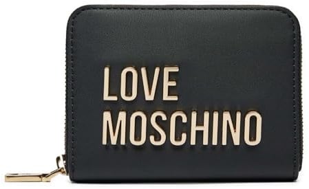 Portafoglio donna Love Moschino zip around small ecopelle nero logo gold AS25MO07 JC5613 NERO