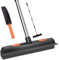 Rubber Broom Hair Carpet Brush: 3 In 1 Long Handle Mop for Dog Cat Pet Hair Remover Cleaning Floor - Built in Squeegee Outdoor Indoor Window Cleaner Tool - Soft Brush Head Removal Dust Washing