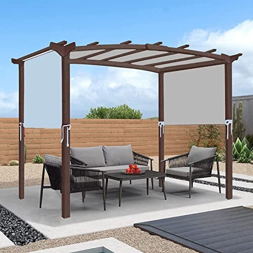 Waterproof Pergola Cover with 4 Fixation Straps Universal Shade Canopy for Curved Pergola Replacement Cover in Sky Blue 5.2×2m