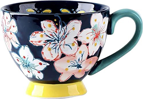 GLETSF Tazas Gigantes para Desayuno, Ensaladera, Taza De Cerámica para Sopa, Taza De Café De Cerámica De Primera Calidad, Taza De Té, Juego De 1/4 De Taza De Café De Cerámica, JBlu