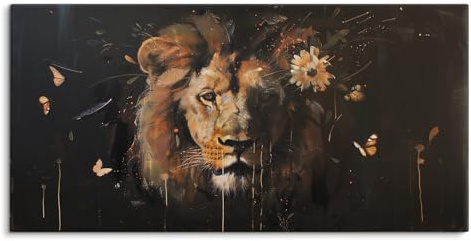 Paul Sinus 120x60cm Wandbild Königlicher Löwe Natürliche Harmonie Exklusives Kunstwerk auf Leinwand und Holzrahmen