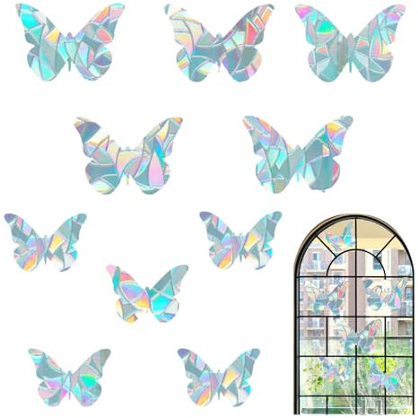 10 pieza sticker arcoiris,suncatcher pegatina adhesivos anticolisión para ventanas atrapasol stickers decorativas estatica cartoon colorful fairy efecto,para window pegatinas ventana de prisma
