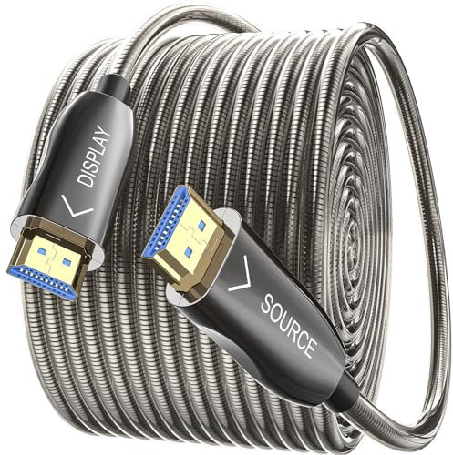 Siwket 8K HDMI Glasfaserkabel 3M, Stahlpanzerung Optisch HDMI 2.1 Kabel 48Gbps Ultra High Speed 8K@60Hz 4K@120Hz Dynamic HDR eARC Dolby HDCP 2.2&2.3 für HDTV/Projektor/Heimkino/TV-Box/Gaming-Box/PS5