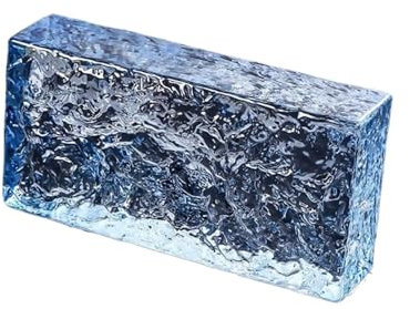 Briques de cristal rectangulaires, Briques de confidentialité en verre for cloisons de bureau et de maison, décoration murale, bleu, 7,8 x 3,9 x 1,9 pouces