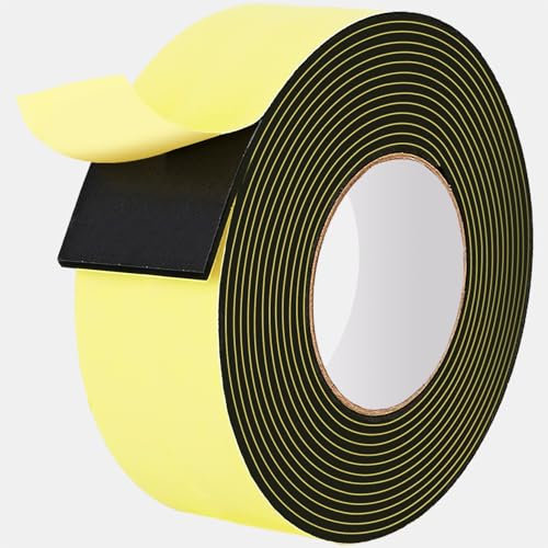 Rusoz Nastro adesivo in gommapiuma da 3 metri, 30 mm di larghezza, 3 mm di spessore, in neoprene ad alta densità, antivibrazioni, per finestre, porte e auto