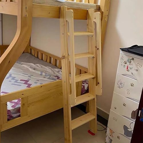 Escalera Escamoteable Escalera de Madera Maciza para Literas de Dormitorio, Peldaños de Acceso Domésticos con Asas, Escaleras para Áticos Dobles con Accesorios de Montaje(5 Steps L-4.9ft/1.5m)