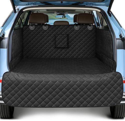 Smatto SUV Cargo Liner for Dogs, Waterproof Pet Cargo Cover with Bumper Flap Protector, Scrachproof Non-Slip Dog Seat Mat for SUVs Sedans Vans, Large Size Universal Fit