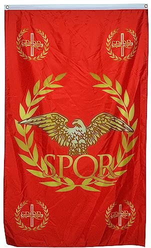 Yard Flaggen Spqr Geschichte Des Senats Und Des Volkes Des Römischen Reiches Feiertage Flags Wasserdicht Hanging Flag Weatherproof Garten Fahnen Für Fête Karneval Haus 90X150 Cm