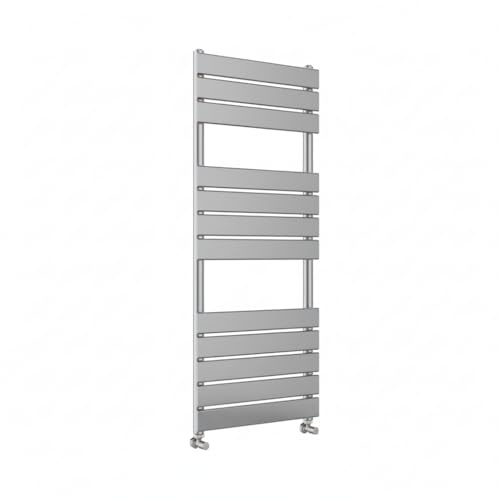 Greened House Richmond Heated Towel Rail Chrome 400mm W x 1200mm H | Flat Panel, Bathroom Towel Radiator, Central Heating, Wall Mounted
