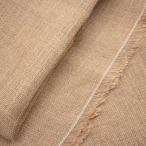 VmG-Store Jutestoff Natur 150cm Breite 100% Jute aus Naturfasern Gewebe Rustikal Dekostoff Bastelstoff für Floristik Hochzeit Dekorationen Polster Accessoires Tischdeko DIY (2m Coupon)