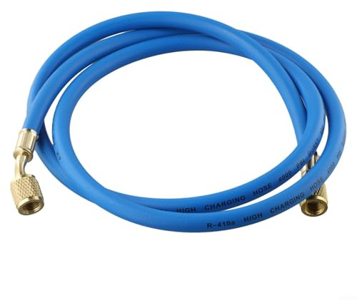 Tubo di ricarica refrigerazione per HVAC, filettatura SAE da 1/4 a 5/16, lunghezza 1,2 m, 800 psi nominale tubo con accoppiatore zigrinato