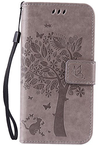 Nancen Compatible with Handyhülle Galaxy S6 / G9200 Flip Schutzhülle Zubehör Lederhülle mit Silikon Back Cover PU Leder Handytasche