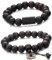 Jstyle 2-3 Pcs 11mm Bracelets Tibétain Bouddhiste Buddha Mala Chinois Bracelet Elastique Perles en Bois pour Les Hommes et Les Femmes Lien Poignet